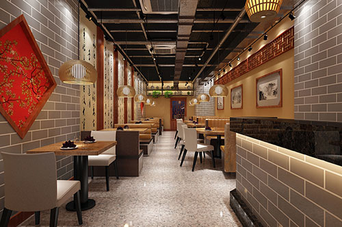 琼海传统中式餐厅餐馆装修设计效果图