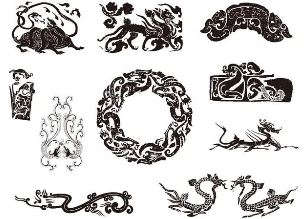 琼海龙纹和凤纹的中式图案